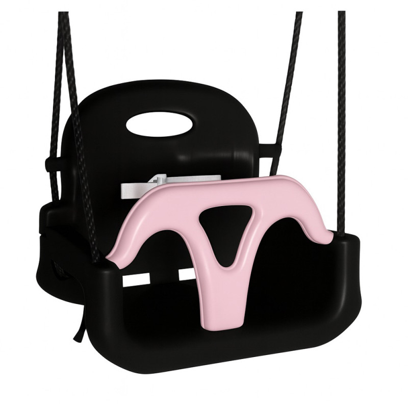 Siège de balançoire pour bébé Evo anthracite et rose pastel