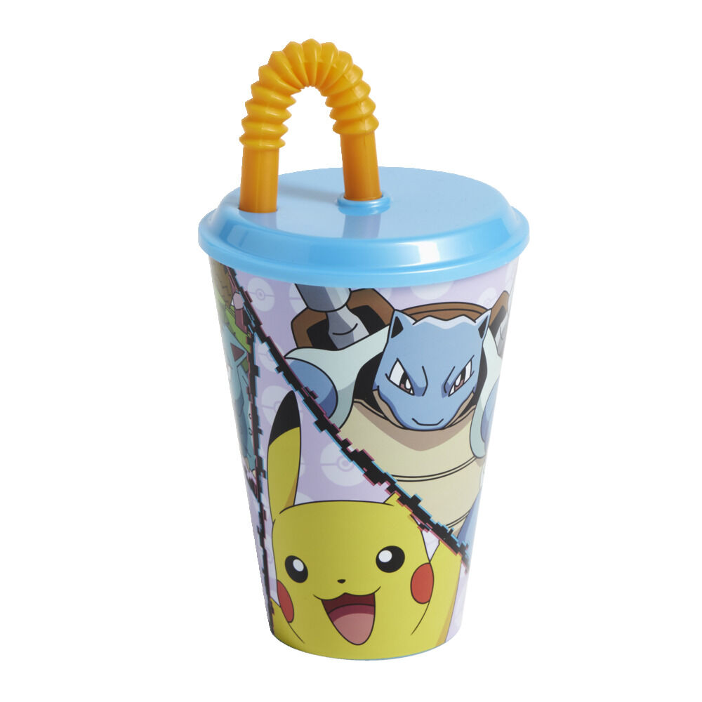 Gobelet enfant avec paille Pokémon Ø9xH16,3cm