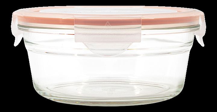 Glasslock Round Glass Food Storage Container Leakproof, 850-mL