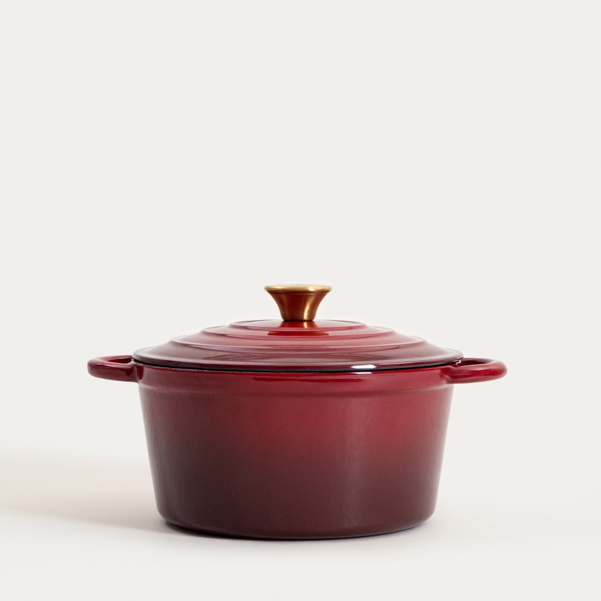 Garnek żeliwny ANDREAS bordowy tradycyjny ombre 24 cm 4 l
