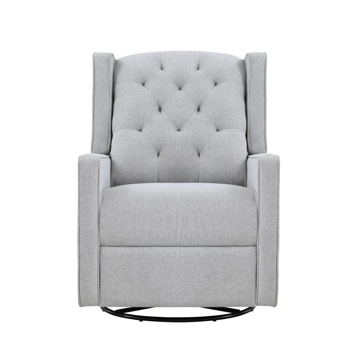 Suite Bebe Bryton Gliding Swivel Recliner Tufted Brushed Tweed Fabric