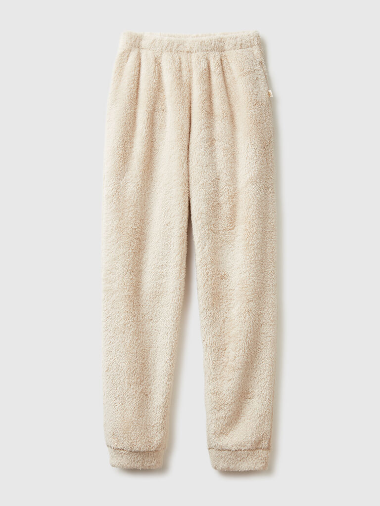 Faux fur joggers