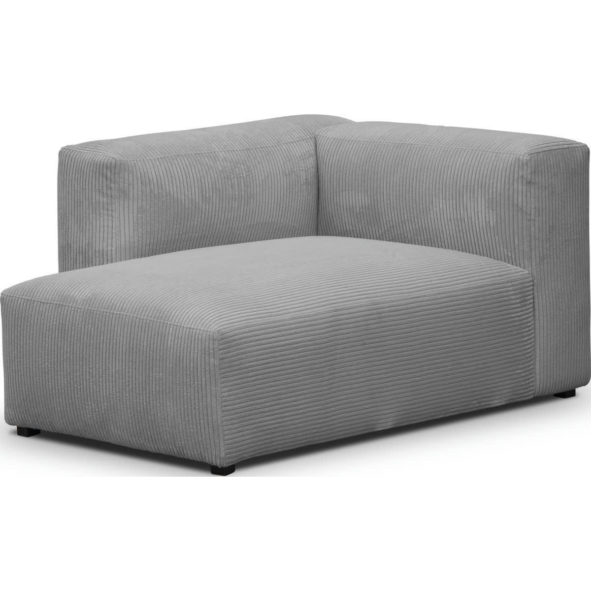 MODULO NEW - Méridienne d'angle à gauche modulable en velours côtelé gris clair