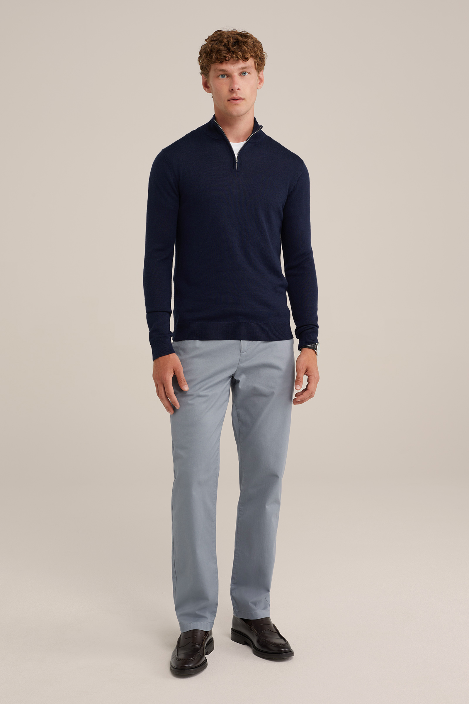 Heren regular fit chino met stretch