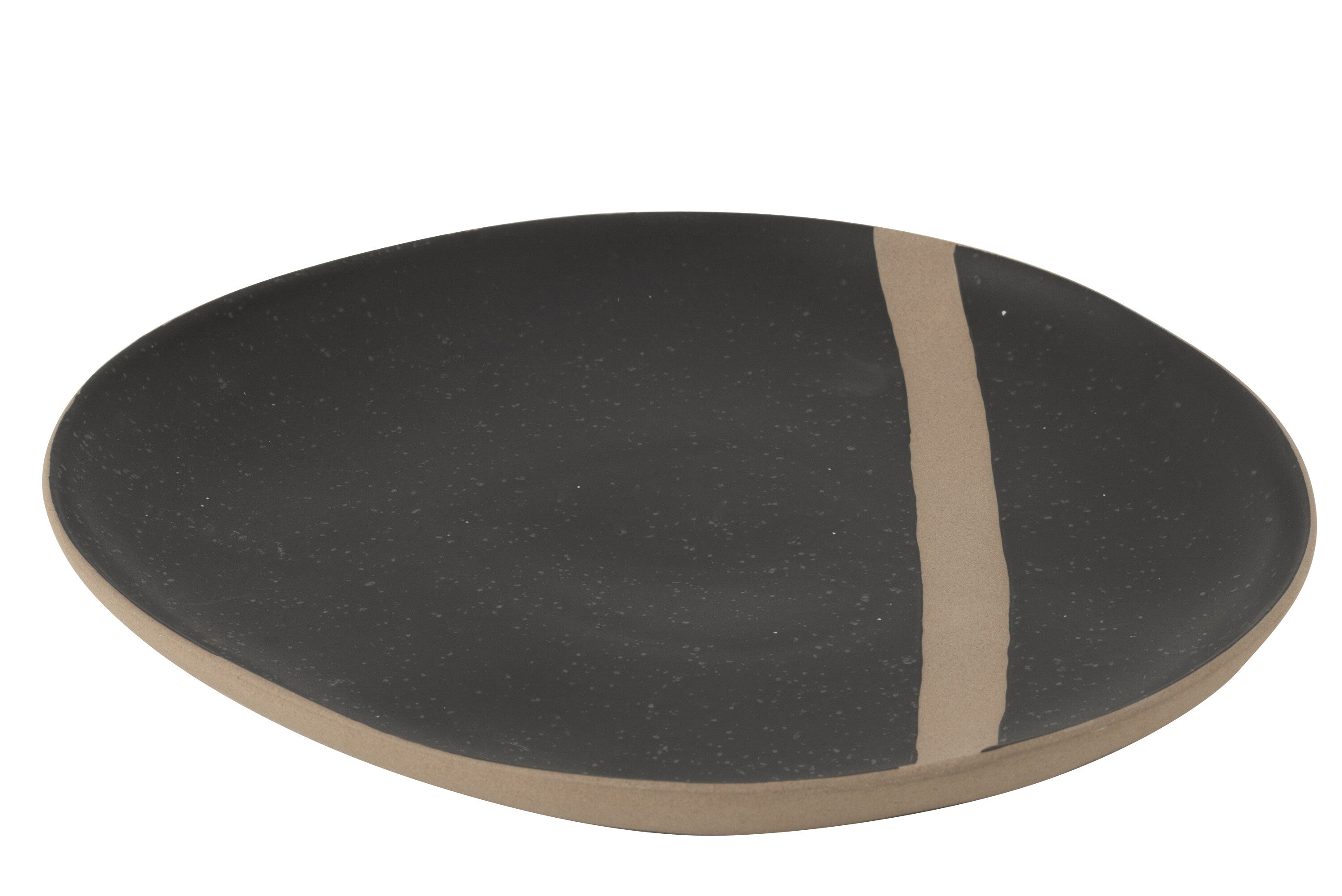 J-Line bord - keramiek - zwart taupe - large