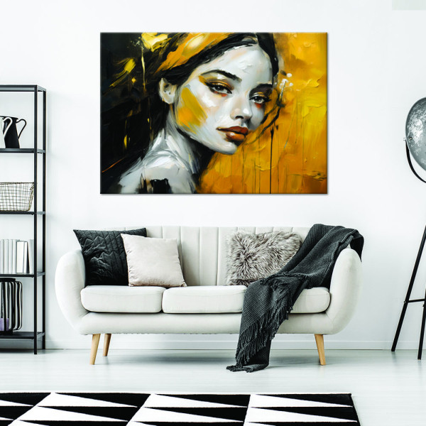 Feeby Obraz na płótnie, Kobieta Glamour Złoty 60x40