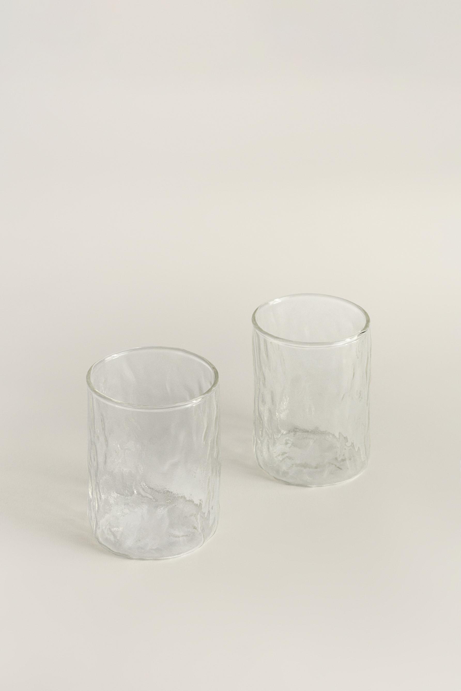 Pack 2 vasos borosilicato relieve