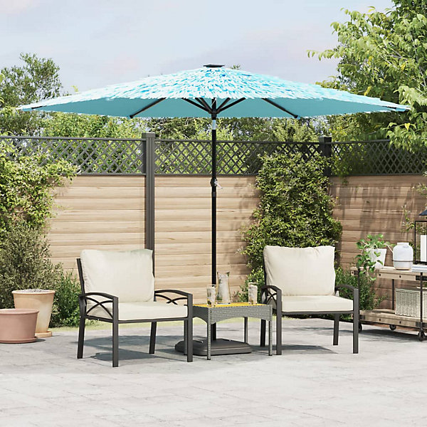 Parasol de jardin avec mât en acier bleu 288x288x225 cm vidaXL