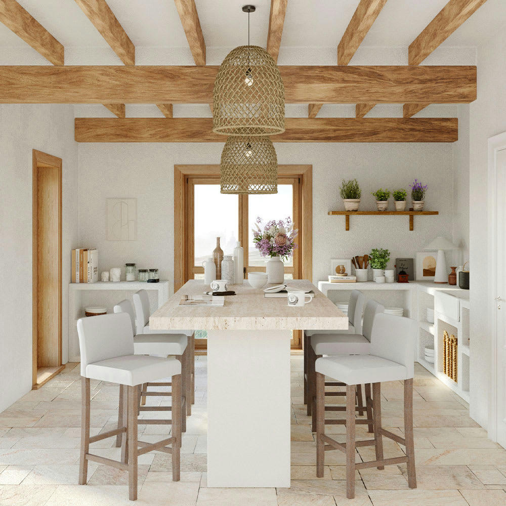 HADI - Abat-jour naturel pour suspension 46 cm