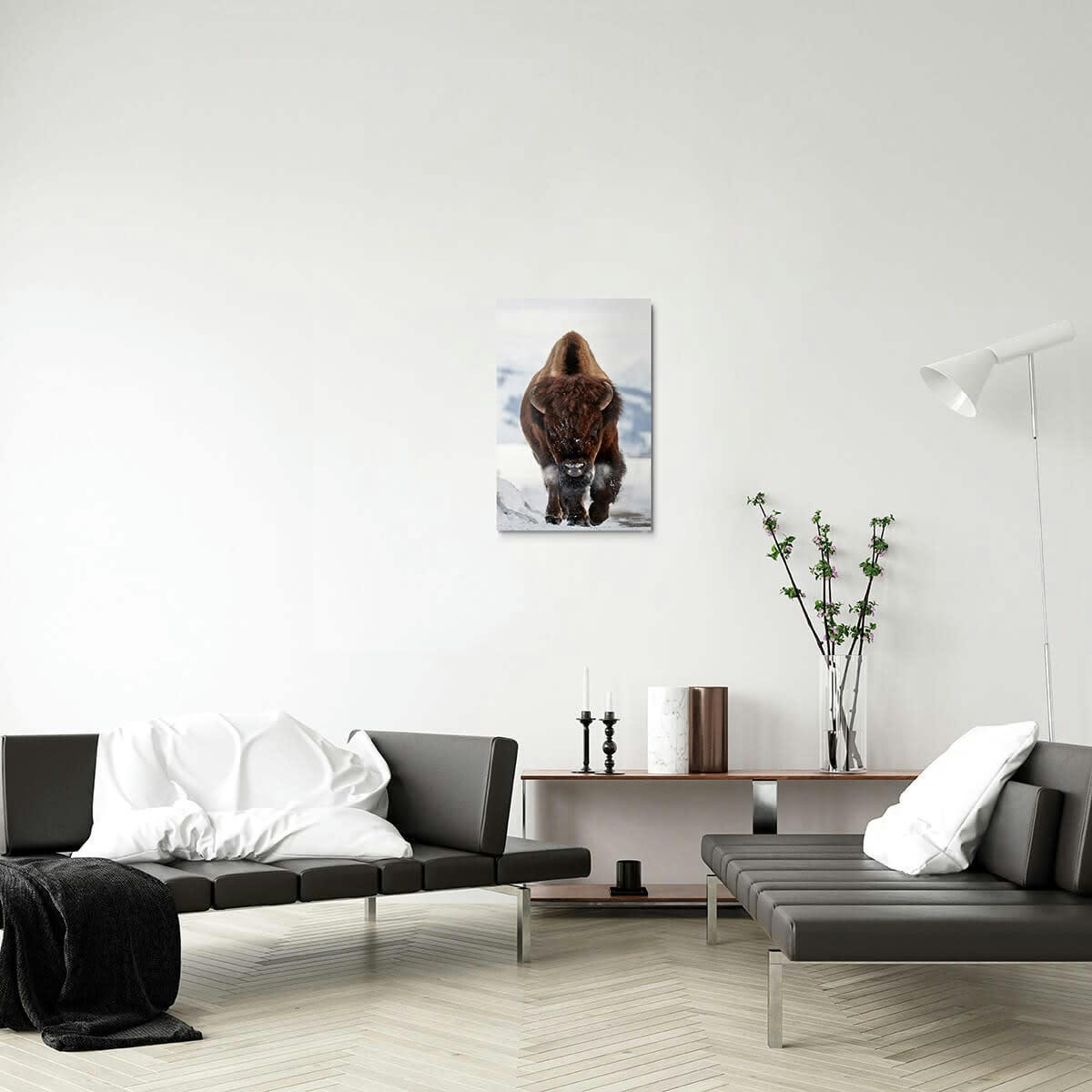 ANIMAUX - Tableau sur toile bison 45x65 cm