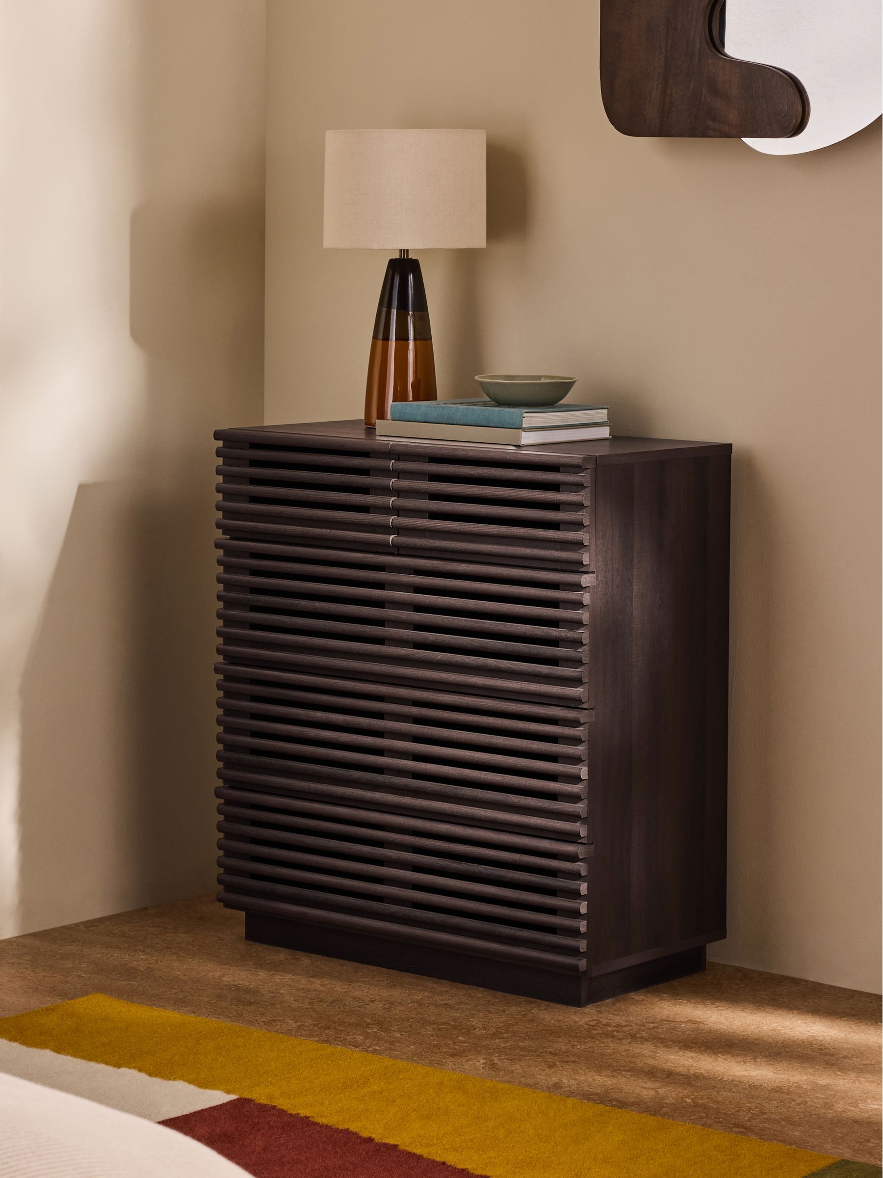 Tulma 5 Drawer Chest in Dark Wood Effect
