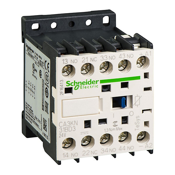 Ca3kn31bd3 Schneider - Contacteur Tétrapolaire - 3no 1nf - 10a - Bobine 24vcc - Vis - Ca3kn