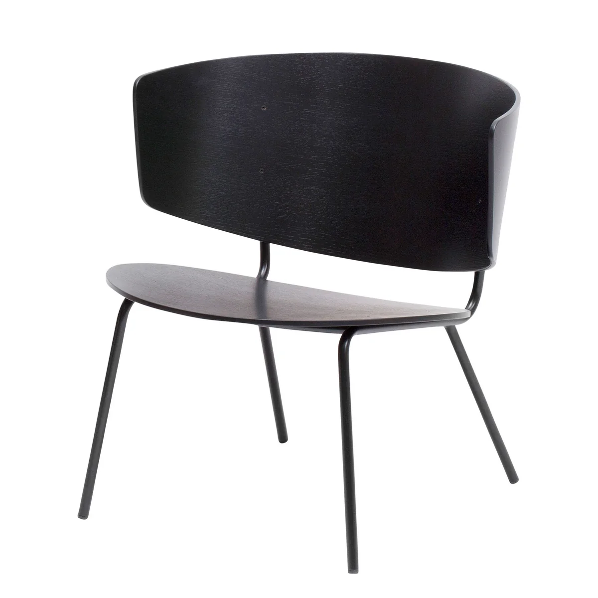 Ferm Living - Herman Lounge Chair, Eiche schwarz / schwarz