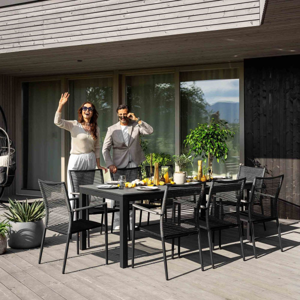Zestaw mebli ogrodowych aluminiowych Basita 8 1 szary