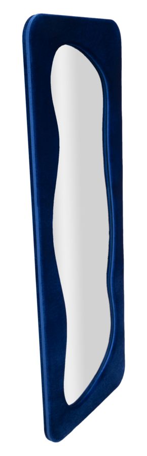 Mauro Ferretti Theodor Wandspiegel in blauw fluweel