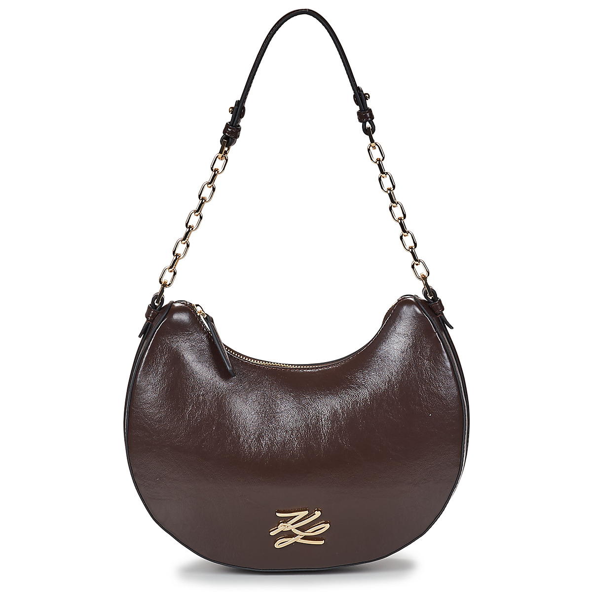Karl Lagerfeld - K/AUTOGRAPH MOONBAG NAPLAK - Chocolate