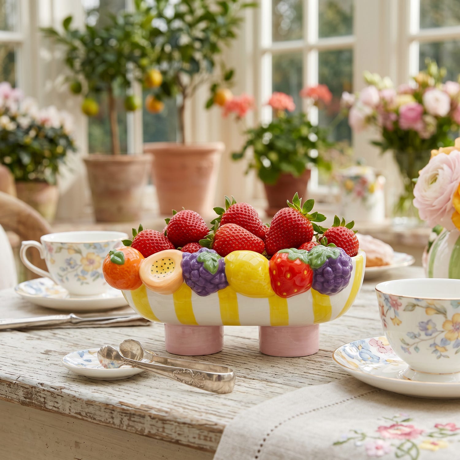 Vaso decoro frutta 24,5x14 cm Florafruit ceramica