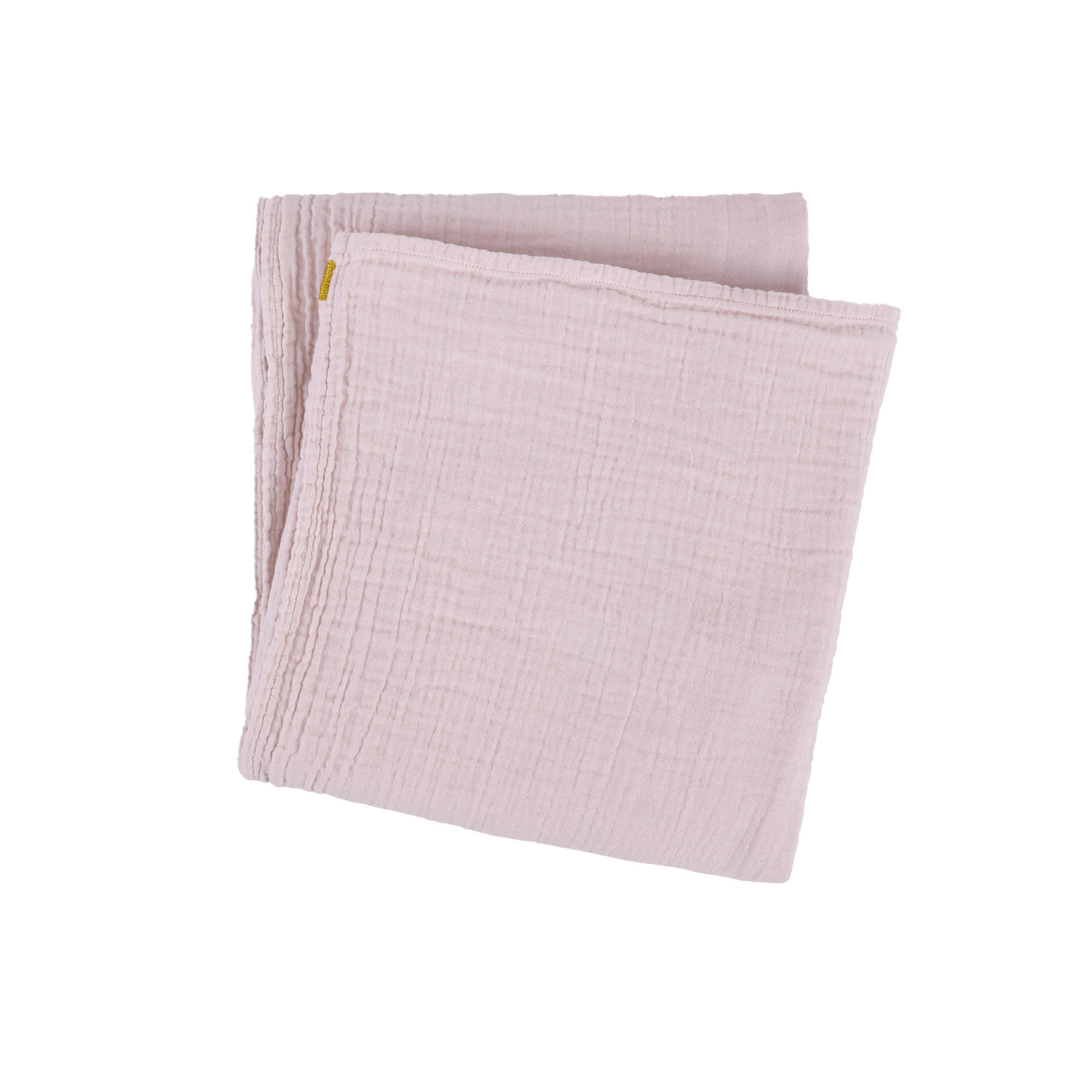 - Plaid en double gaze de coton 120x170 rose délicat