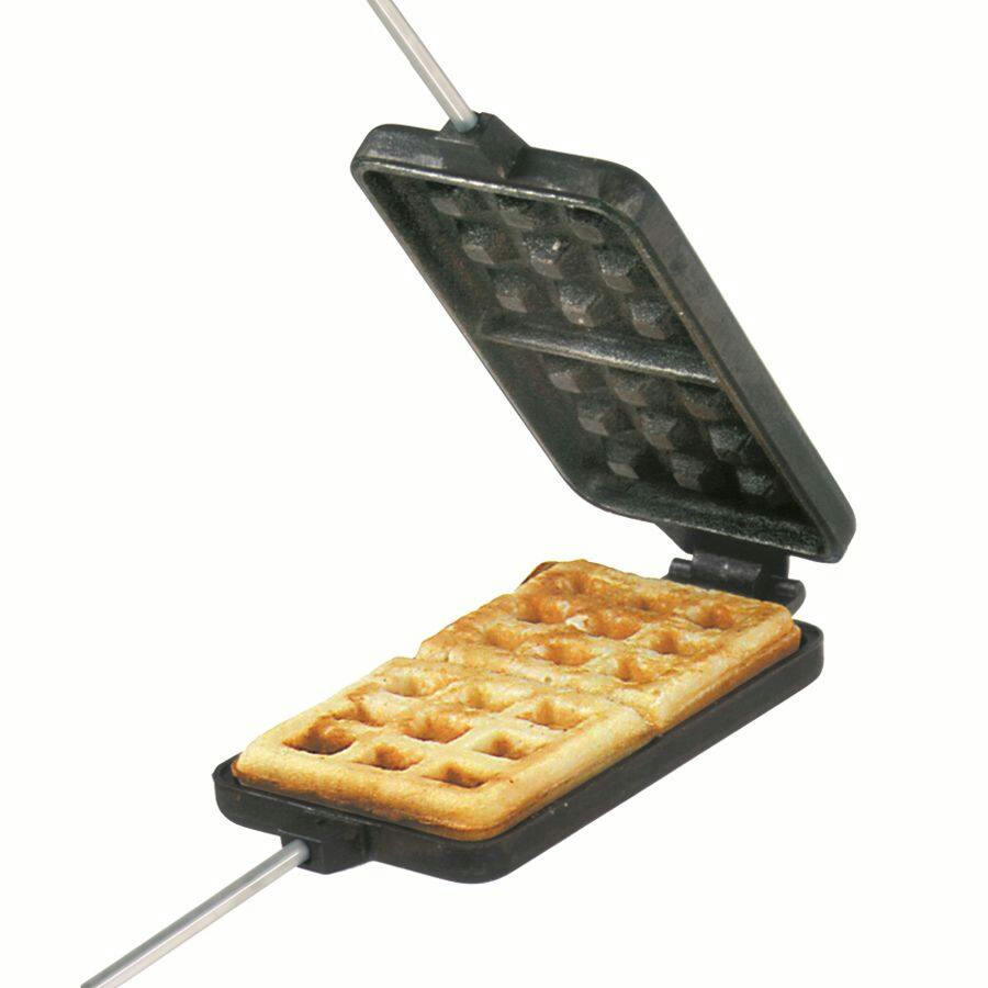 Rome Cast Iron Double Waffle Iron with Long Handle, 30-in