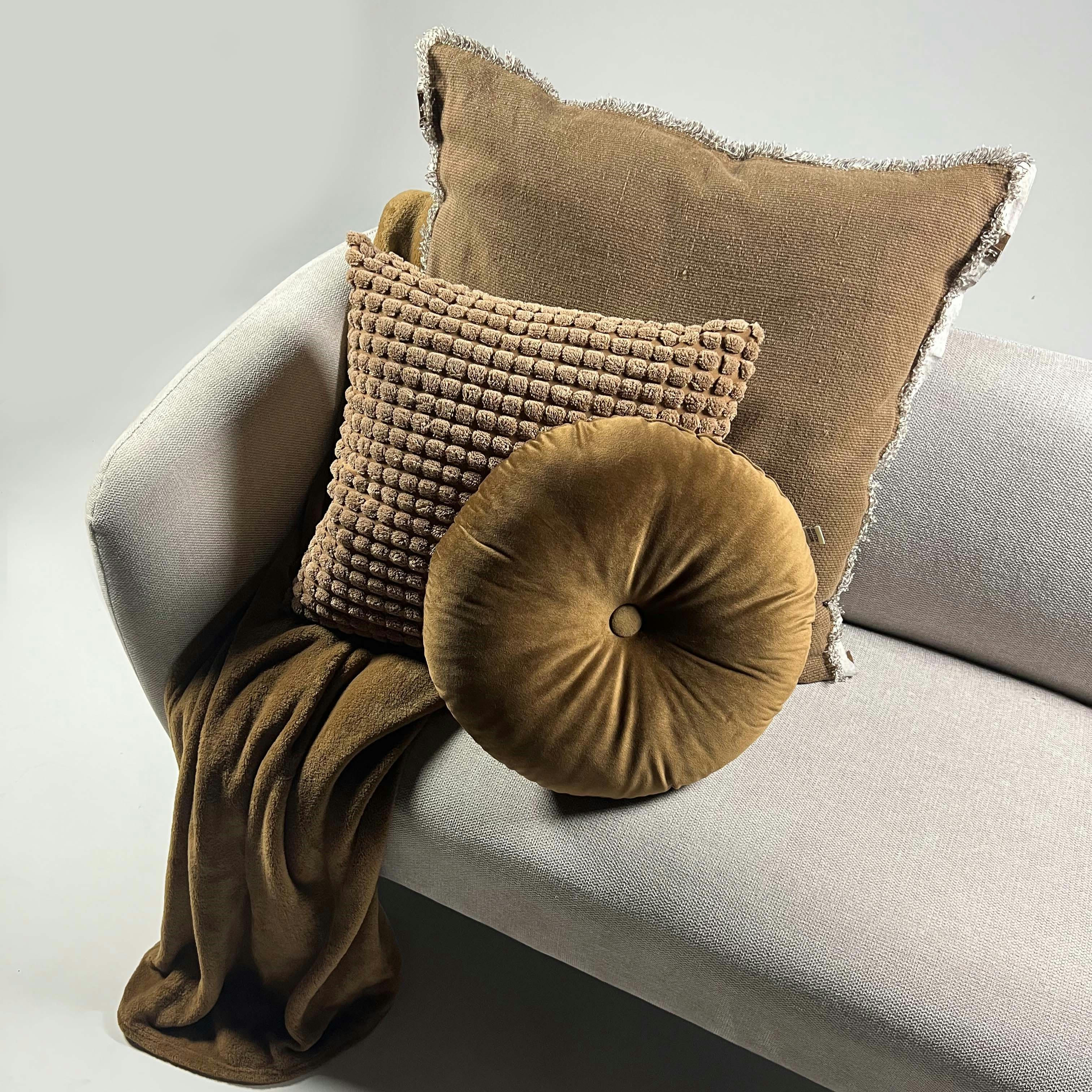 BILLY - Plaid marron fleece 150x200 cm uni