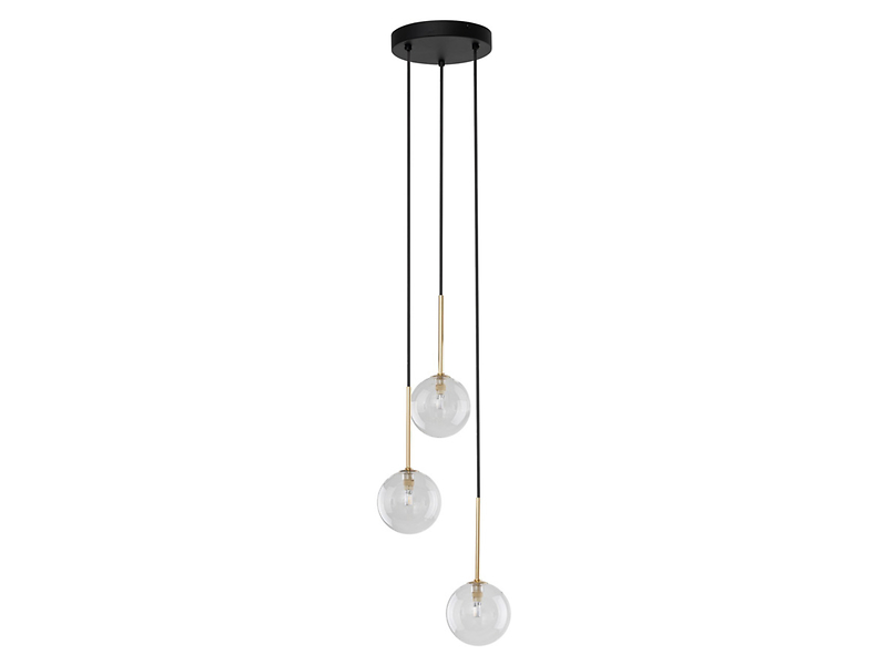 Lampa wisząca Nilos 3-punktowa metalowa złota