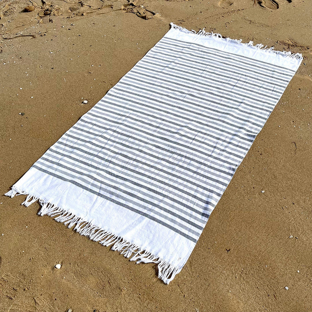 - Fouta pestamal de plage  90x170 cm bleu