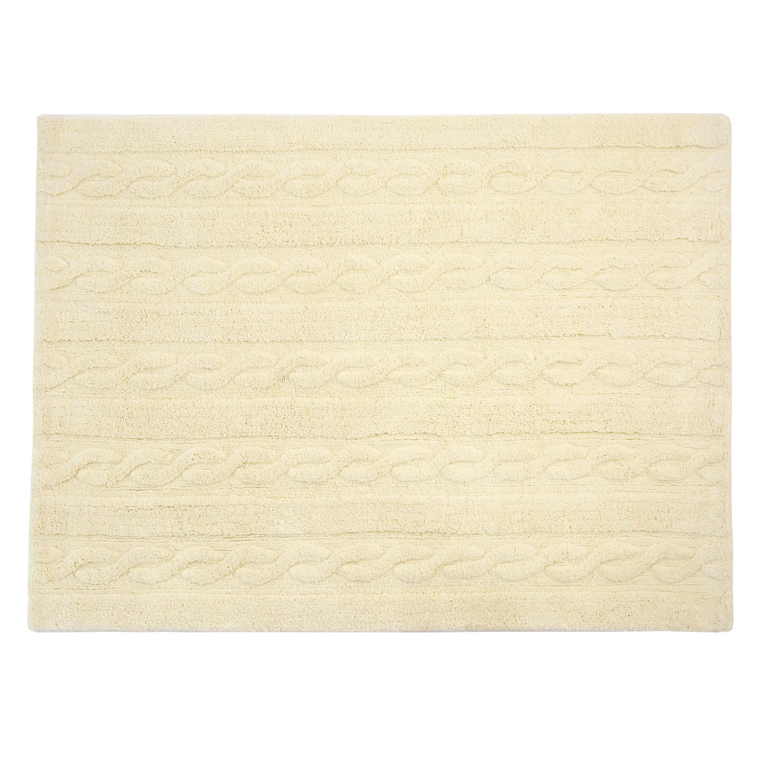TRESSE - Tapis coton motif tresse vanille 120x160