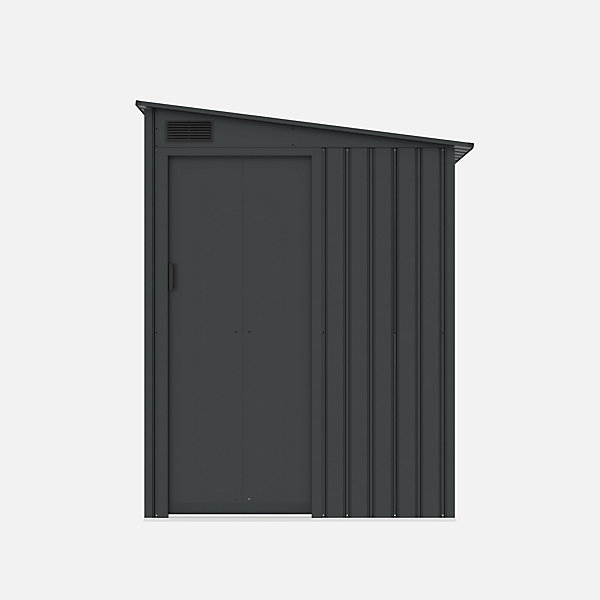Abri de jardin adossable acier galvanisé 2.91m² avec porte coulissante et kit d'ancrage anthracite - Bray