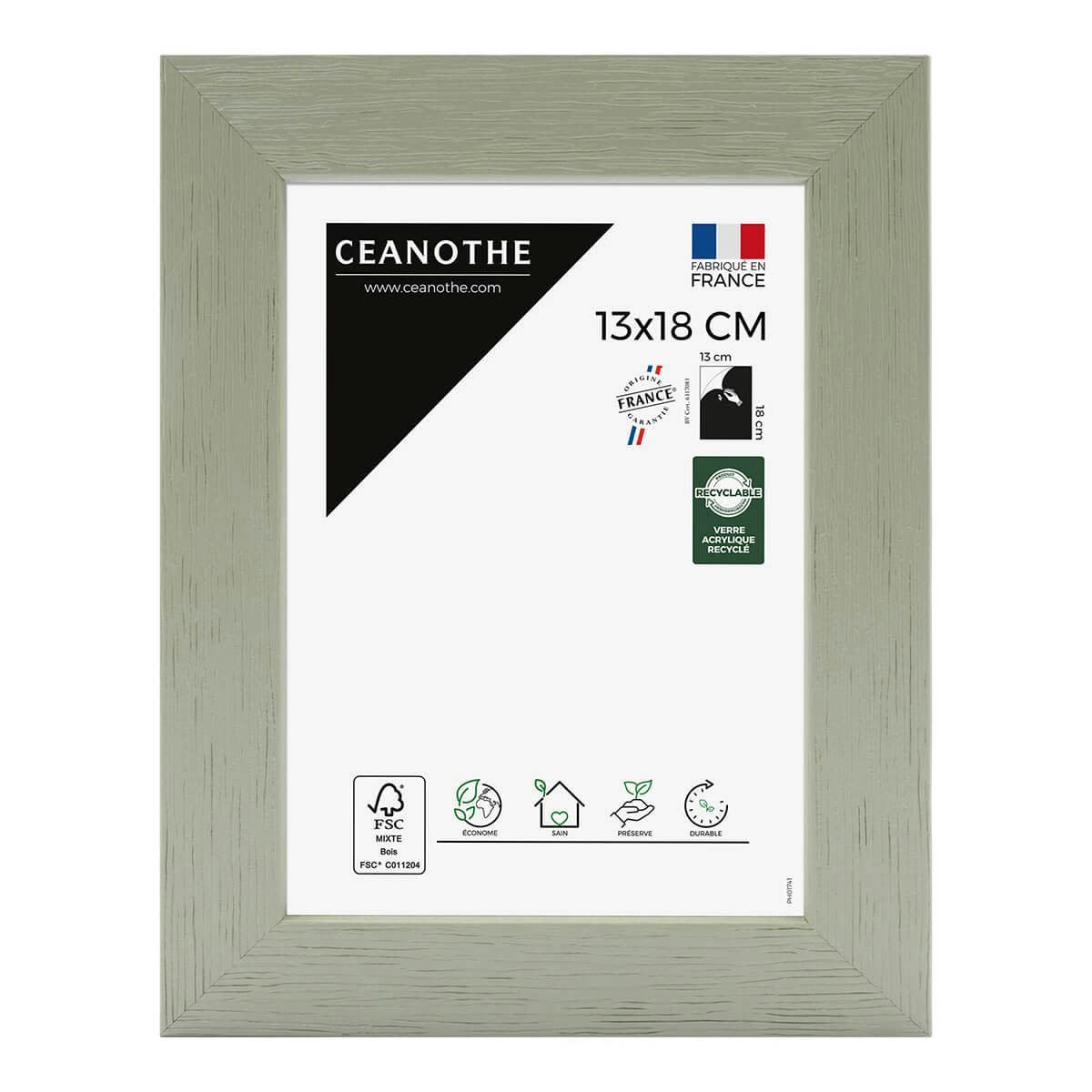 KARMA - Cadre photo tilleul 13x18 cm bois reconstitué fsc