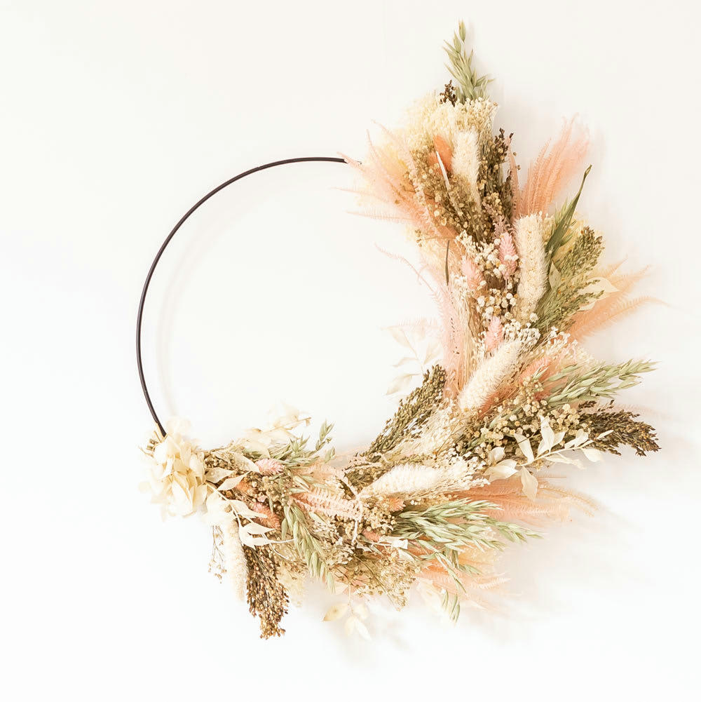 - Couronne murale de fleurs séchées Heidi Diamètre 50cm