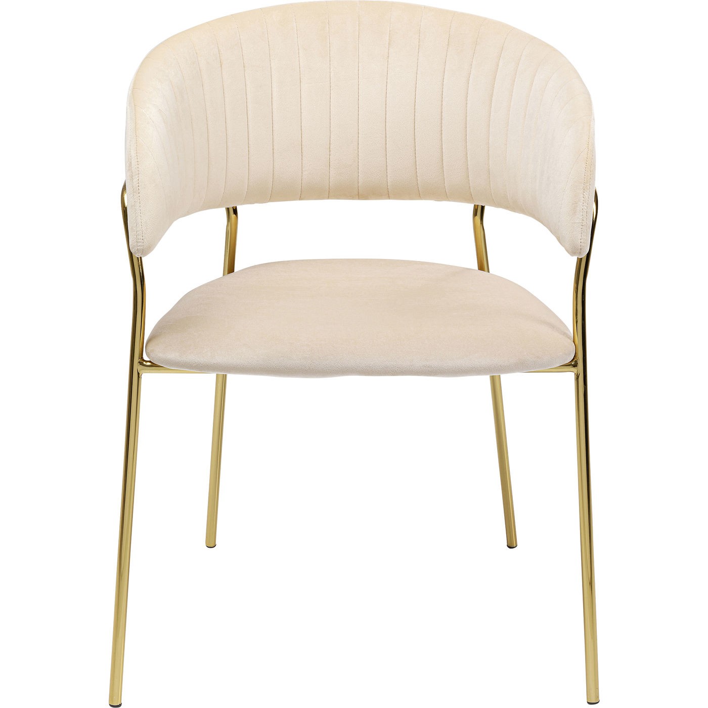 Kare Design Stoel met armleuningen Belle fluweel creme