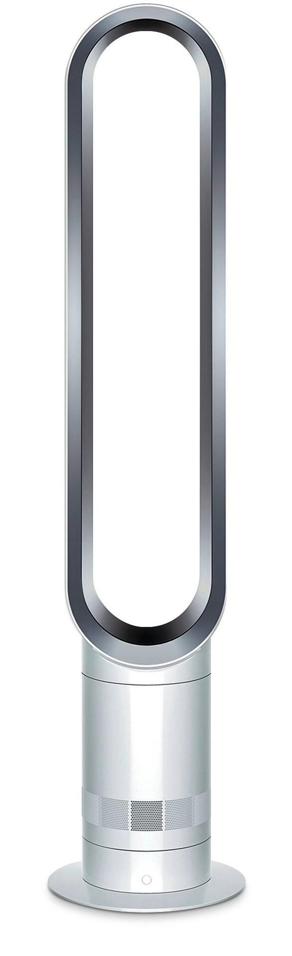 Dyson AM07 Cool™ Programmable Oscillating Tower Fan, 10-Speed, with Remote Control, White/Silver