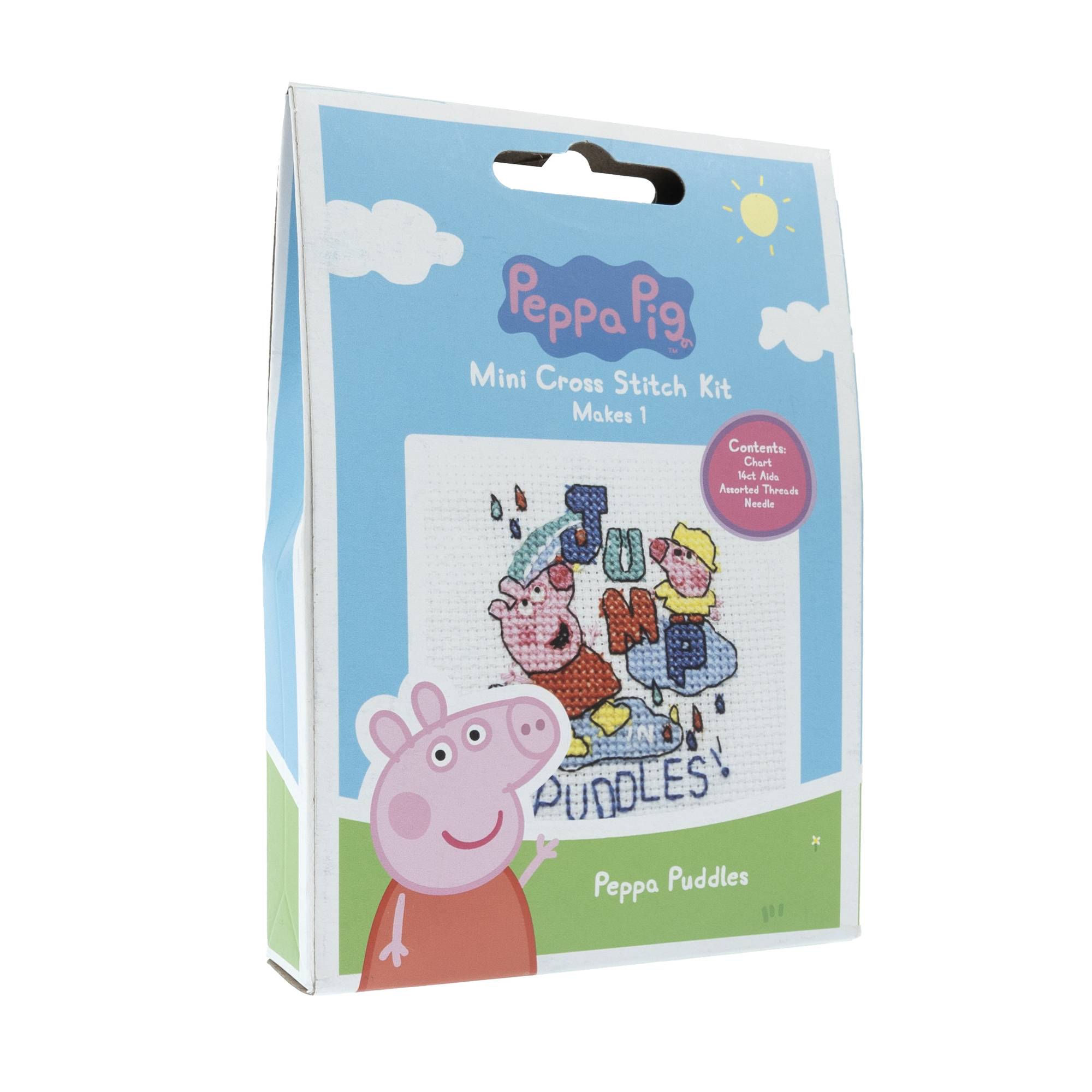 Peppa Pig and Puddles Mini Cross Stitch Kit