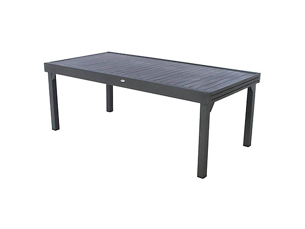 Ensemble repas table extensible rectangulaire alu Graphite Piazza   12 fauteuils Piazza - Hespéride