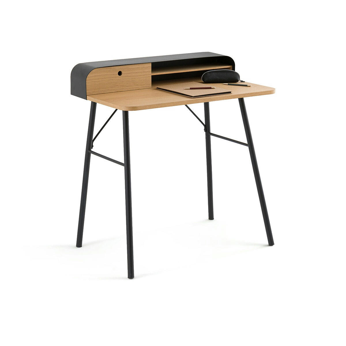 Bureau métal acier et placage chêne Jimi