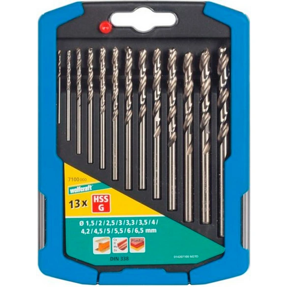 Spiralbohrer-Set, Ø 1,5 – 6,5 mm, 13