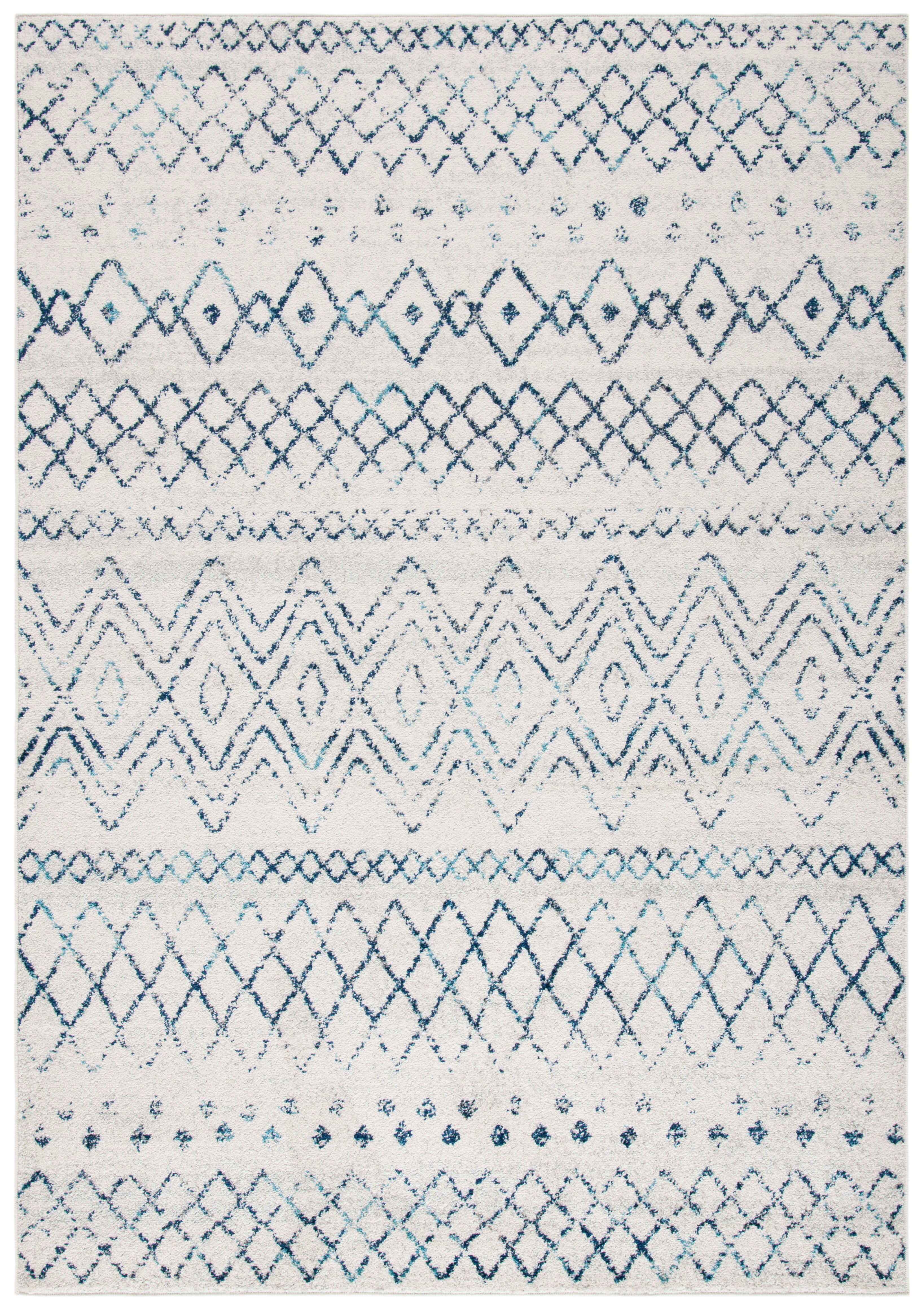 MADISON - Tapis de salon interieur en ivoire & marine, 155 x 229 cm