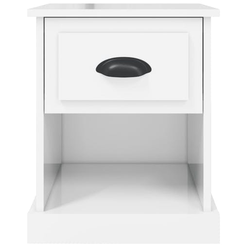 NNEVL Bedside Cabinets 2 pcs High Gloss White 39x39x47.5 cm Engineered Wood