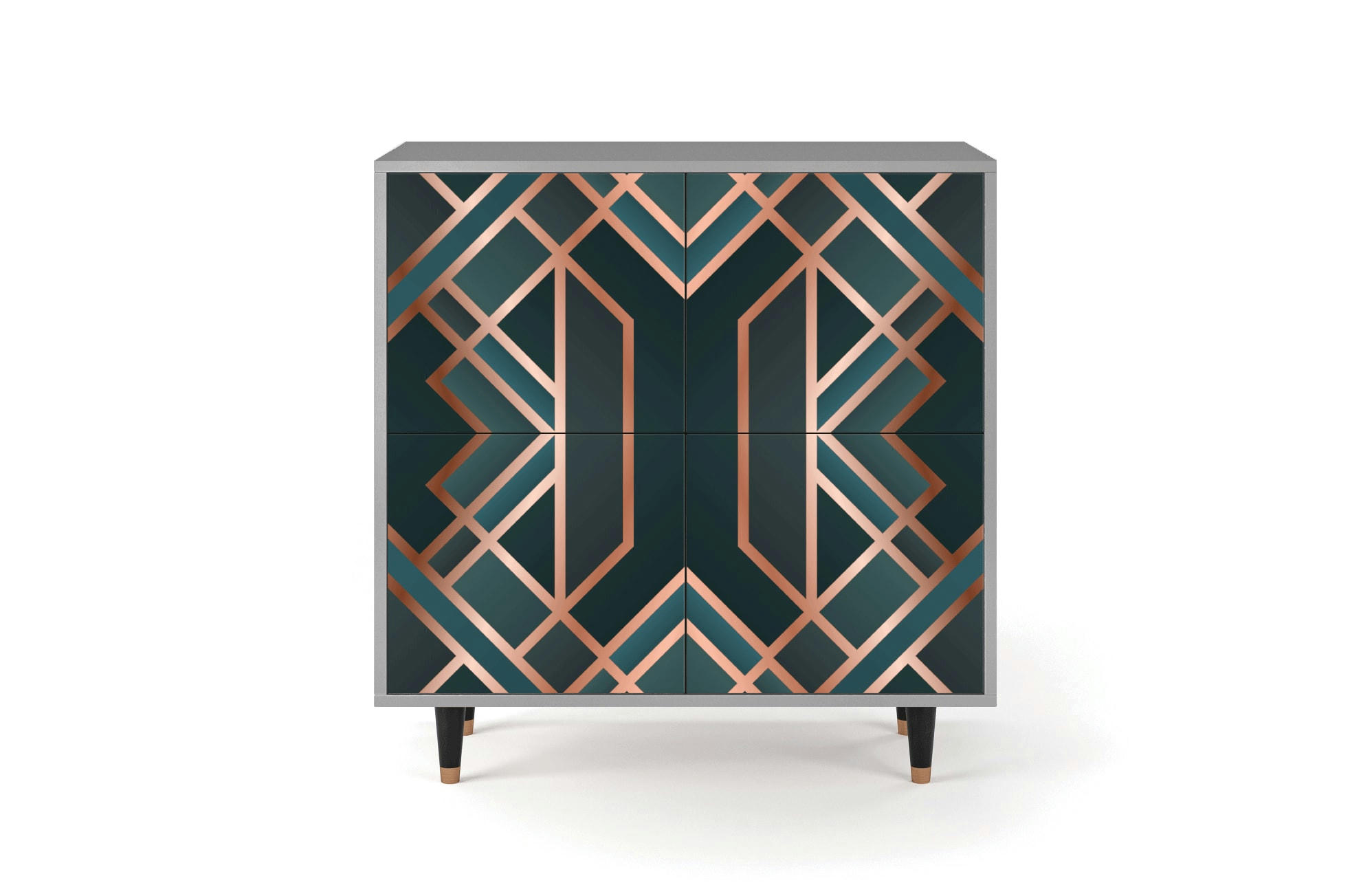 BRONZE CROSSROAD - Buffet  bleu-vert 4 portes L 94 cm