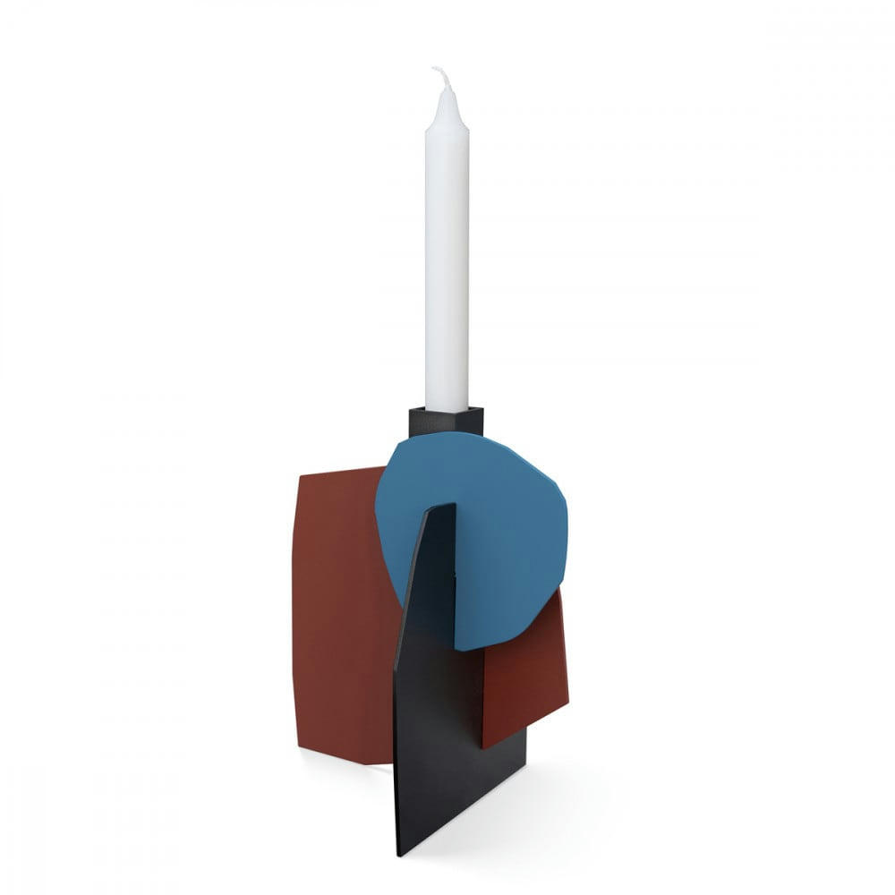 - Bougeoir en métal coloré h19,5cm