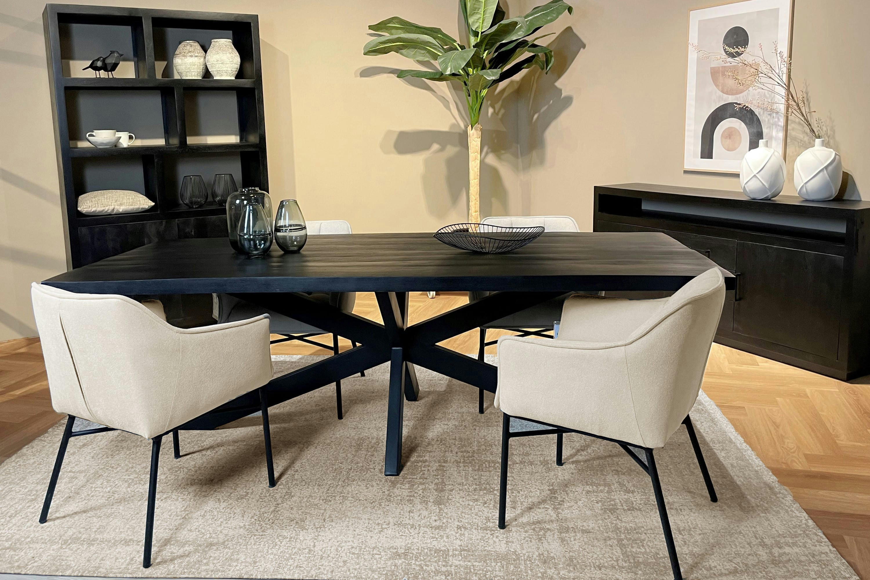 UZES - UZES-Table à manger 8/10 personnes L200, Spider et Manguier noir