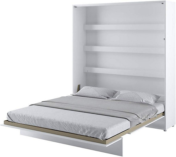 Lenart Lit escamotable Vertical 180x200cm Matelas inclus Blanc mat Lit Rabattable Consus