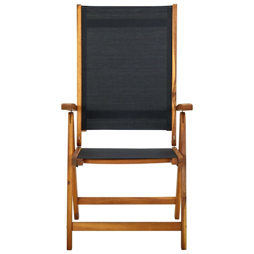 NNEVL Folding Garden Chairs 8 pcs Solid Wood Acacia and Textilene
