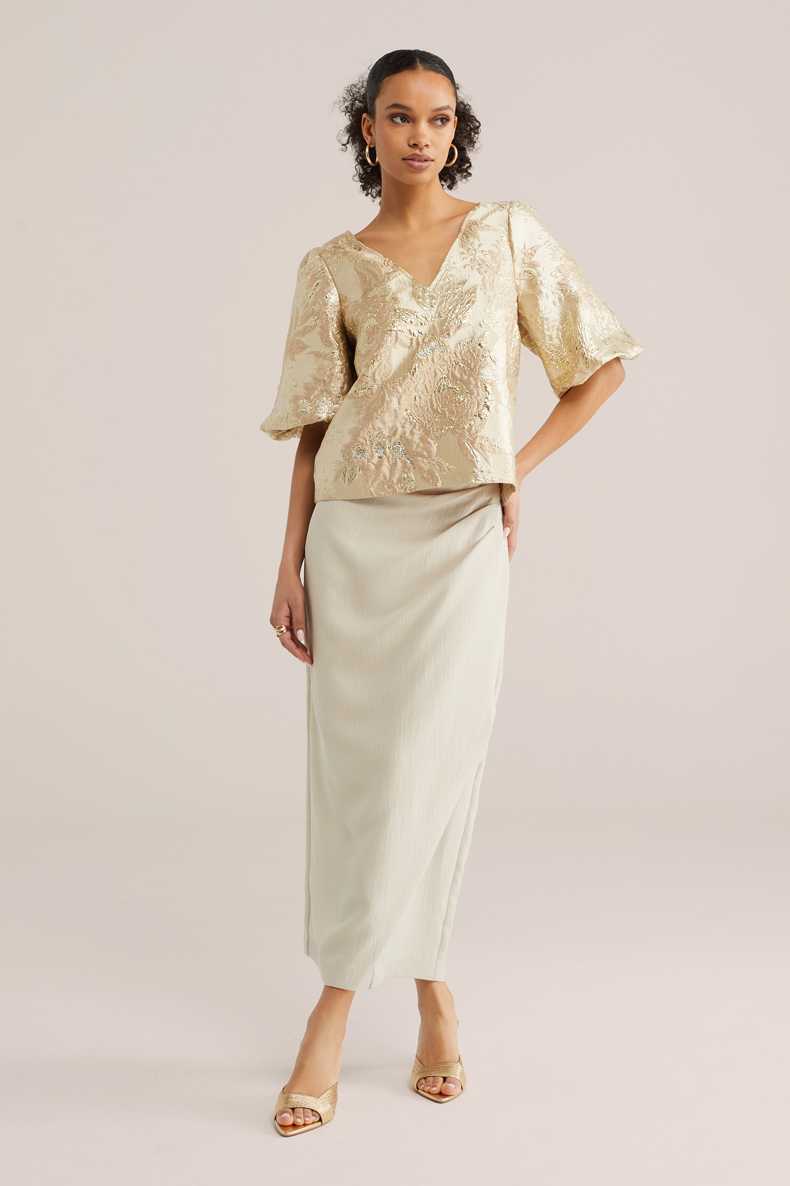 Dames midi rok met gedrapeerd effect