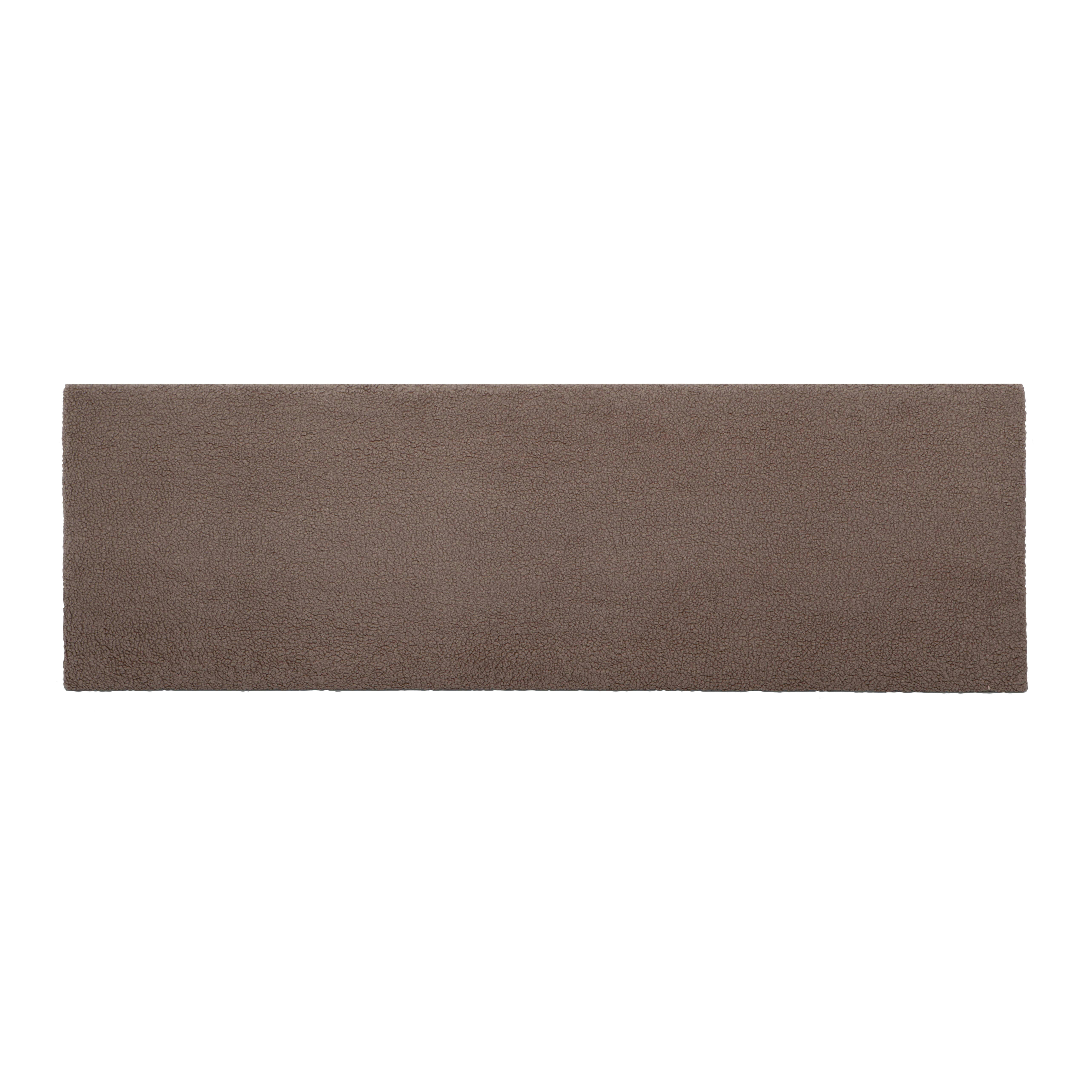 BILLIE PANDA - Tête de lit tapissée en tissu teddy marron 145x52cm