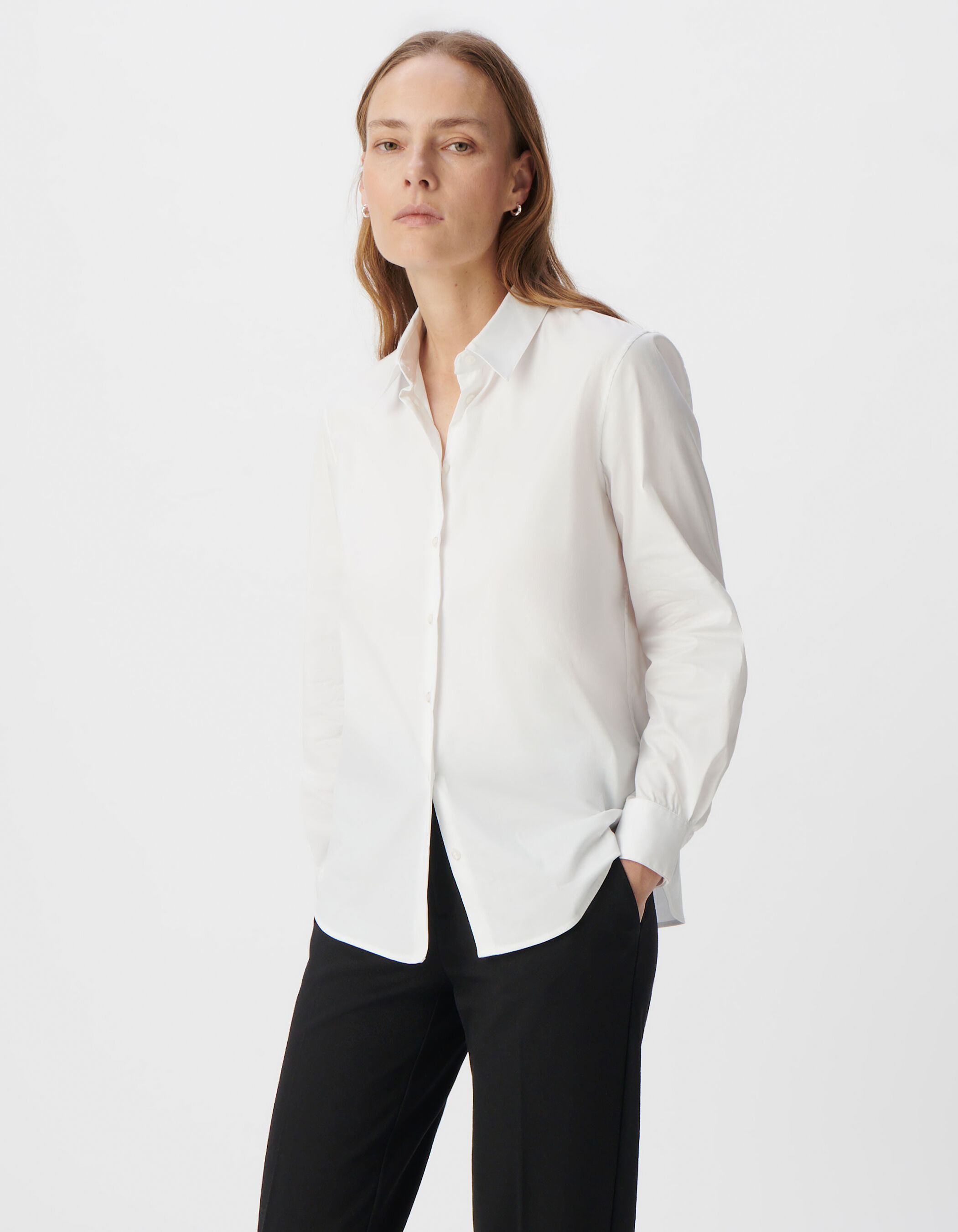 Chemise blanche à manches longues Femme