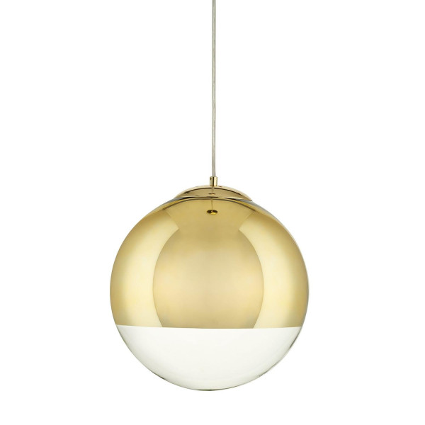 LAMPA WISZĄCA złota FLASH M kształt kuli SZKLANA