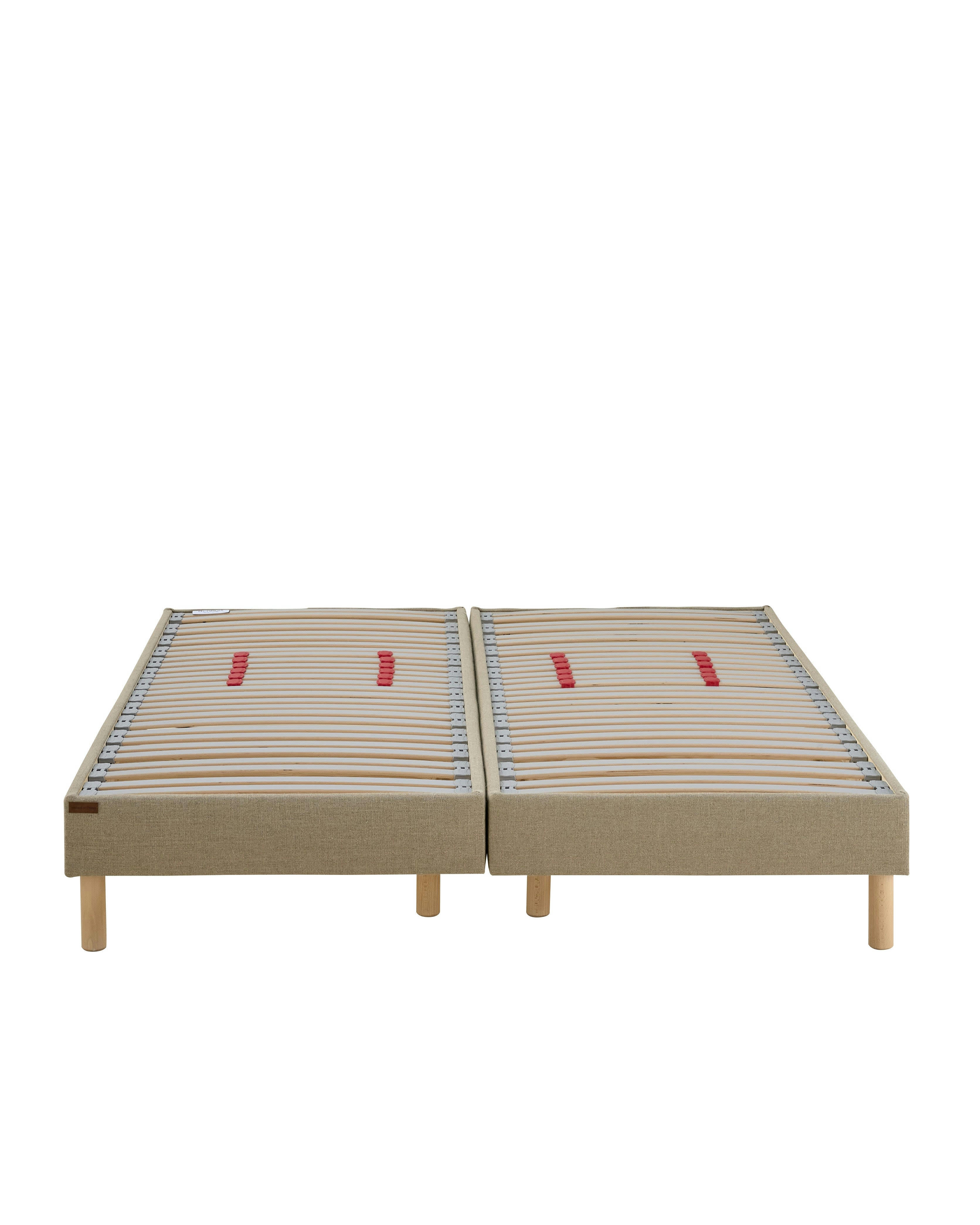 - Sommier Bibloc à lattes apparentes en lin 2x70cmx190cm