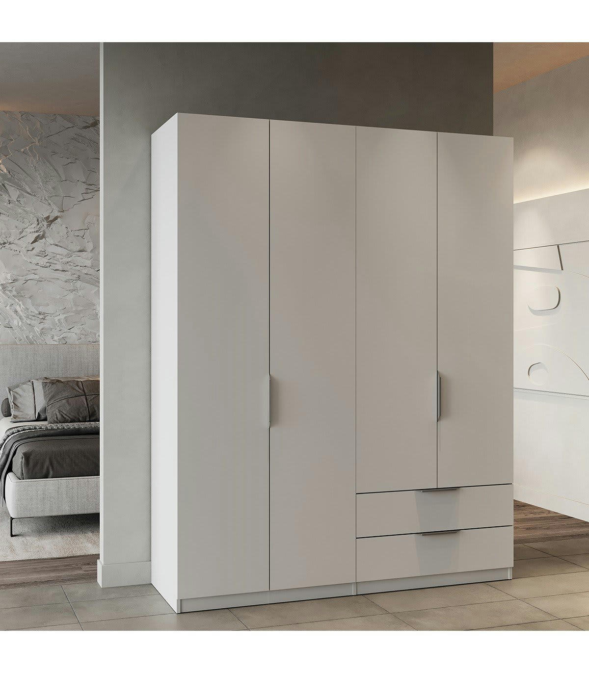 GHOST - Armoire 4 portes et 2 tiroirs - L157,3 cm