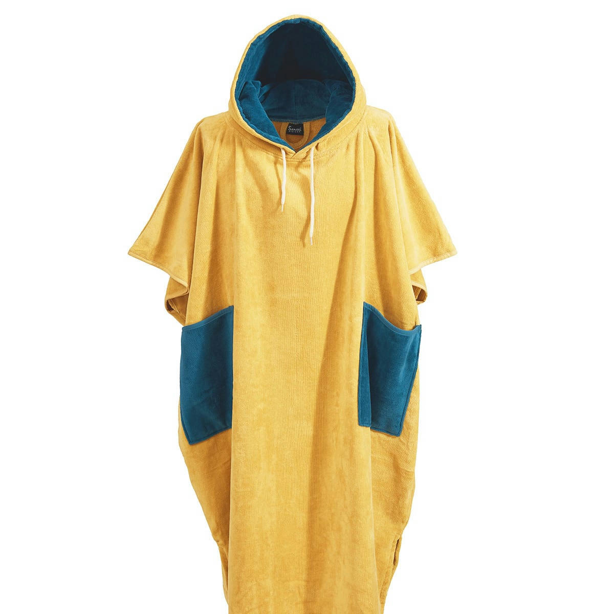 BEACH - Poncho de plage adulte en coton velours Miel Taille Unique